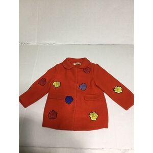 Red Floral Girls Coat Size 90/48 - 18 Mo.